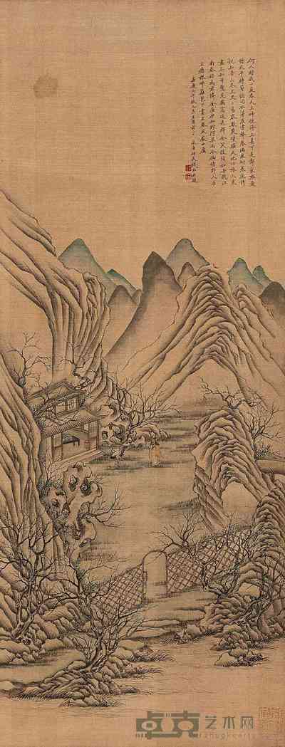 钱杜 丙午（1786年）作 访梅图 立轴 81.4×31cm
